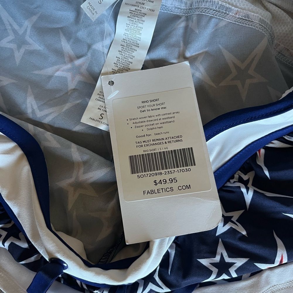 NWT- Fabletics Riho Short Women's Star Patterned Navy Shorts - Picture 5 of 5